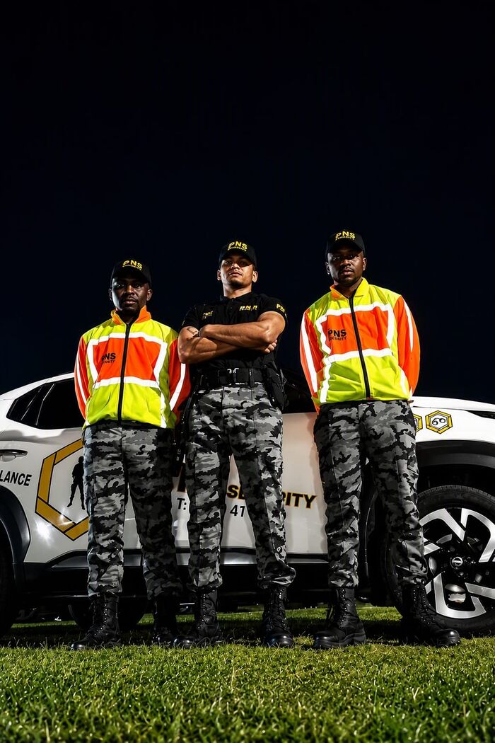 NS Security officer team with branded vehicle